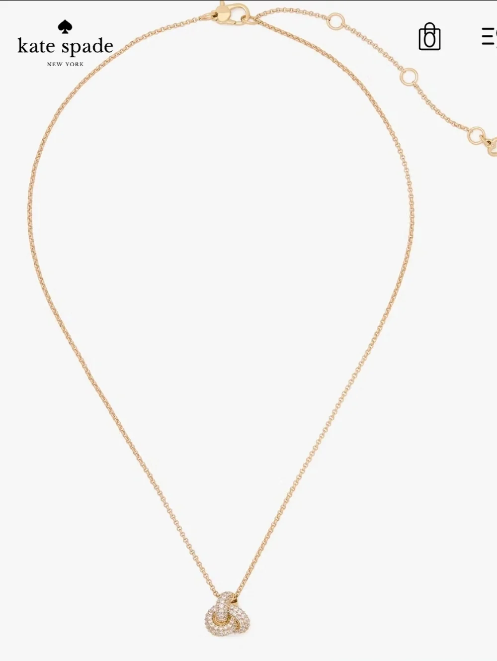 New kate spade Gold Knot Pendant Necklace